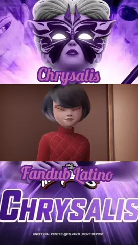 Aclaración: Lo del cambio de voz es algo mío, debido a que para mí, Lila en su forma de Chrysalis mantiene su voz aún oculta por medidas de protección  #miraculous #miraculousladybug #lila #miraculousladybugtiktok #transformacion 