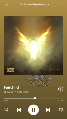 Chills, literal chills from this, @Santan has done it again, and left me with goosebumps, this part of Fairchild specifically had my heart racing and my eyes watering because when you’re a girl anything can happen #dave #theboywhoplayedtheharp #tbwpth #song #livingwithlaiba 