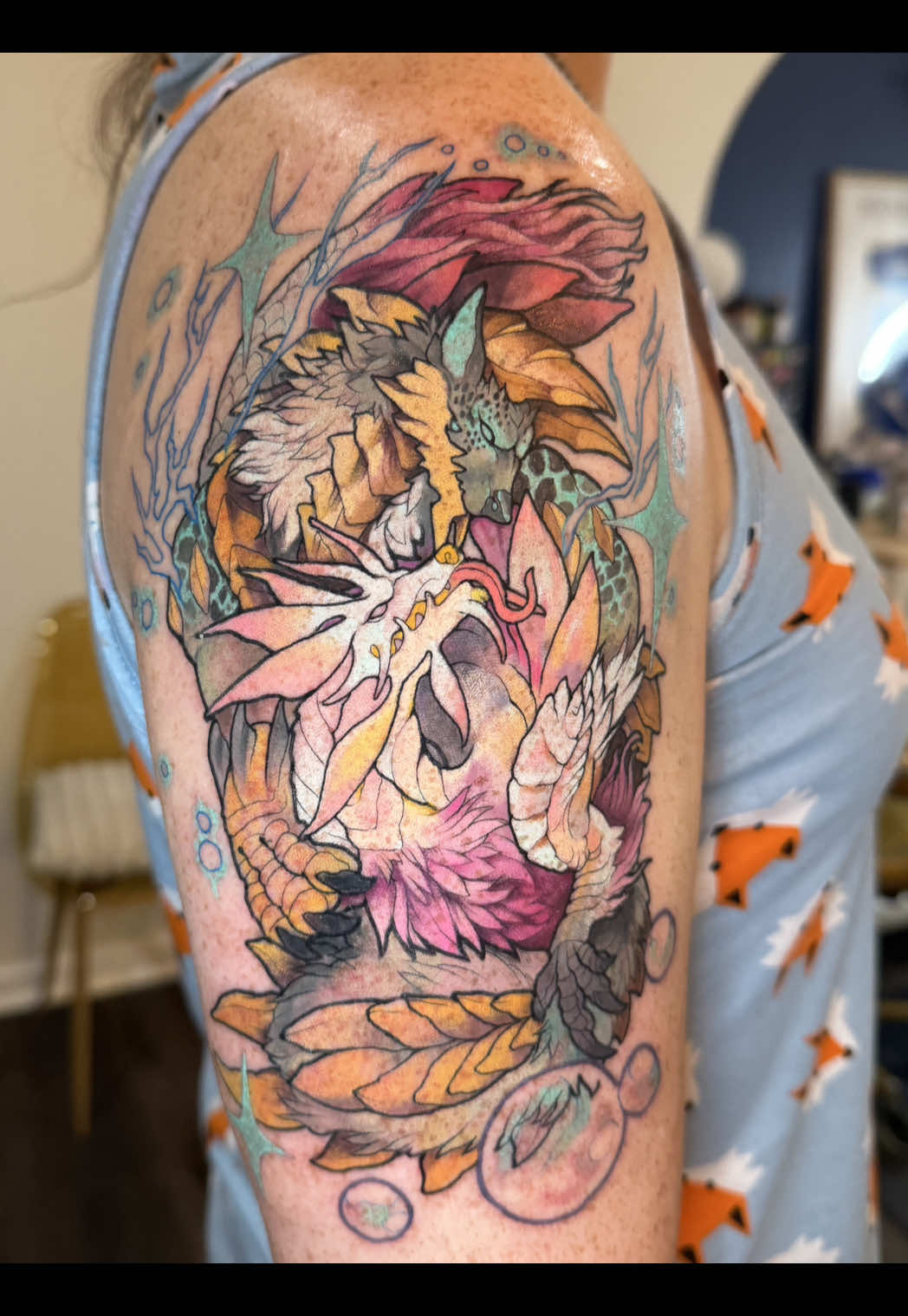 Zinogre x Mizutsune! My client came all the way from Maryland! Thank you! #mizutsune #zinogre #monsterhunterwilds #monsterhunter 