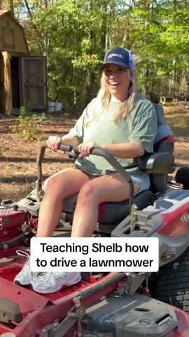 She had me so nervous 🤣  Maybe next time I’ll just drive the @Exmark Mowers #shelbanddyl #lawnmower #TeamExmark #couples #relationships 