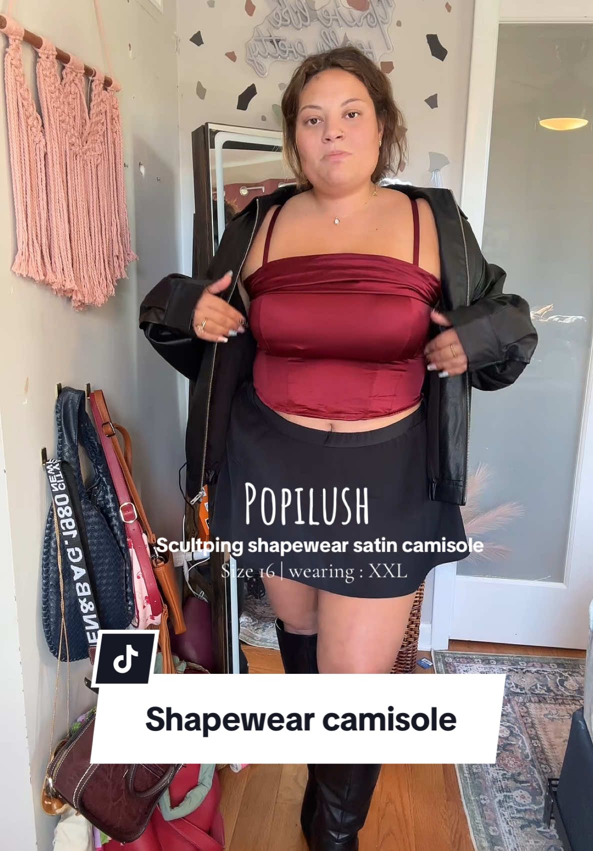 When I say this Popilush Sculpting Shapewear Satin Camisole snatches while still feeling silky soft… I mean it 😍 It smooths everything out, lifts where it should, and looks so chic you can wear it out or layer it under anything. Effortless confidence, but make it satin ✨ #Popilush #PopilushSculptingCamisole #Shapewear #ShapewearTop #tiktokshopcreatorpicks 