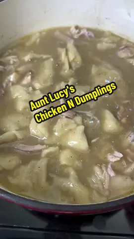 Old timey flat style chicken n dumplins! I call these 