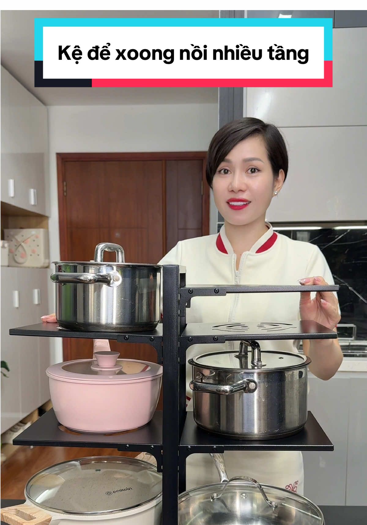 SIV Kệ để xoong nồi nhiều tầng 2 màu sắc 4+3/3+2 tầng có thể điều chỉnh kệ để đồ nhà bếp Kitchen #Cindythuytichcuc #kebep #kepdexoongnoinhieutang 
