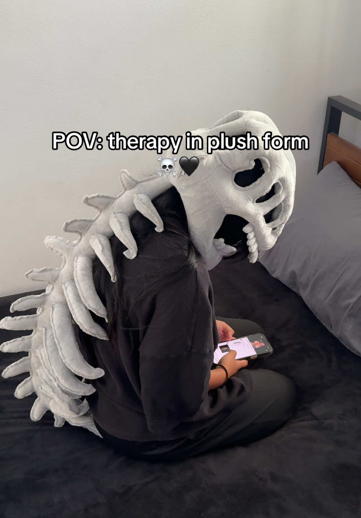 this is her new emotional support plushie 💀
