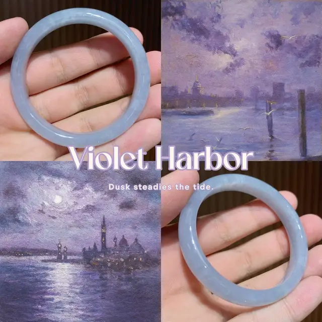 Ni: 54.7 Chột:10.9 Dày:6.7 Hẹ 25🍠 Violet Harbor — “Dusk steadies the tide.” #phithuy #camthach #jade #luxury #phucdaquey 