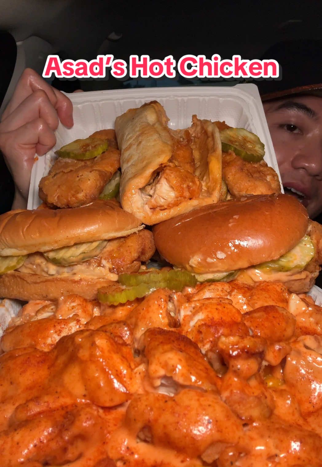 First time trying @Asad’s Hot Chicken  They’re coming out with Mac n cheese soon 👀 go try it!! #fyp #viral #mukbang #Foodie #losangeles #asmreating #unitedstates #fypシ゚viral #hotchicken #chickensandwhich #loadedfries #wrap #dlameats 