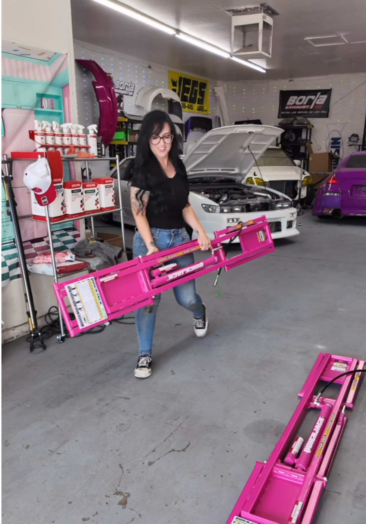 New pink car lifts!  For Breast Cancer Awareness month Quick Jack has Lift for a Cure. They have manufactured limited-edition pink car lifts and plan to donate 20% of the product price from every unit we sell in October to METAvivor, which funds metastatic breast cancer research and support.