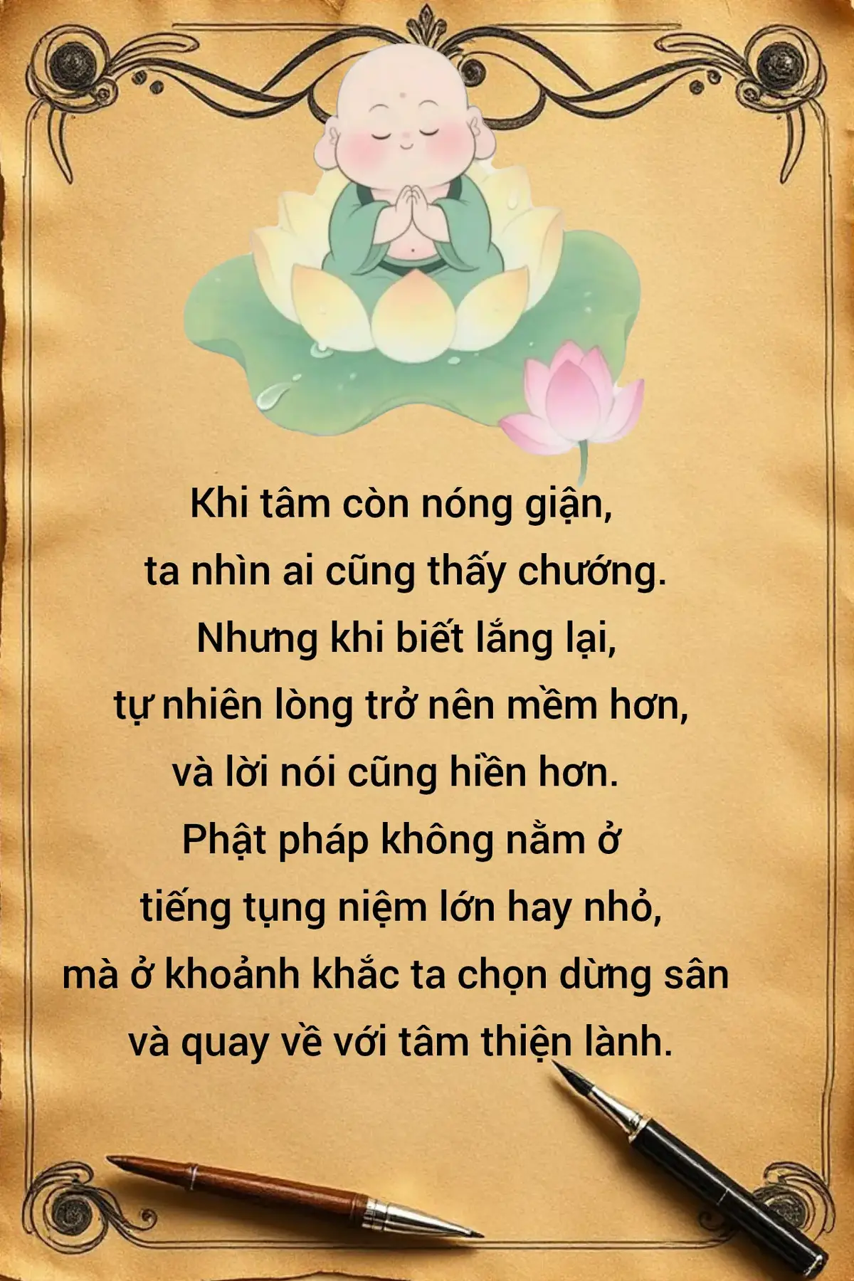Khi tâm còn nóng giận, ta nhìn ai cũng thấy chướng. Nhưng khi biết lắng lại, tự nhiên lòng trở nên mềm hơn, và lời nói cũng hiền hơn. Phật pháp không nằm ở tiếng tụng niệm lớn hay nhỏ, mà ở khoảnh khắc ta chọn dừng sân và quay về với tâm thiện lành. #thichcamauniphat #nammobonsuthichcamauniphat #nammoadidaphat #phật #loiphatday 