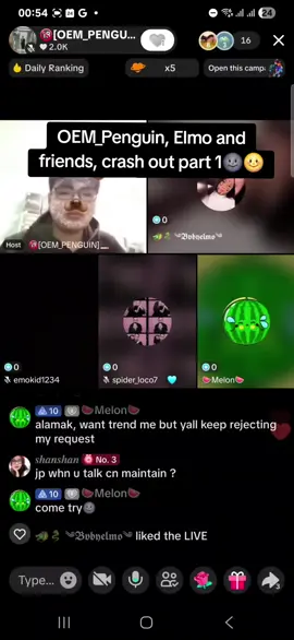 OEM_Penguin and friends crash out on the melon part 1 🌚🌝🌚🌝#oempenguin #oemslowbird 