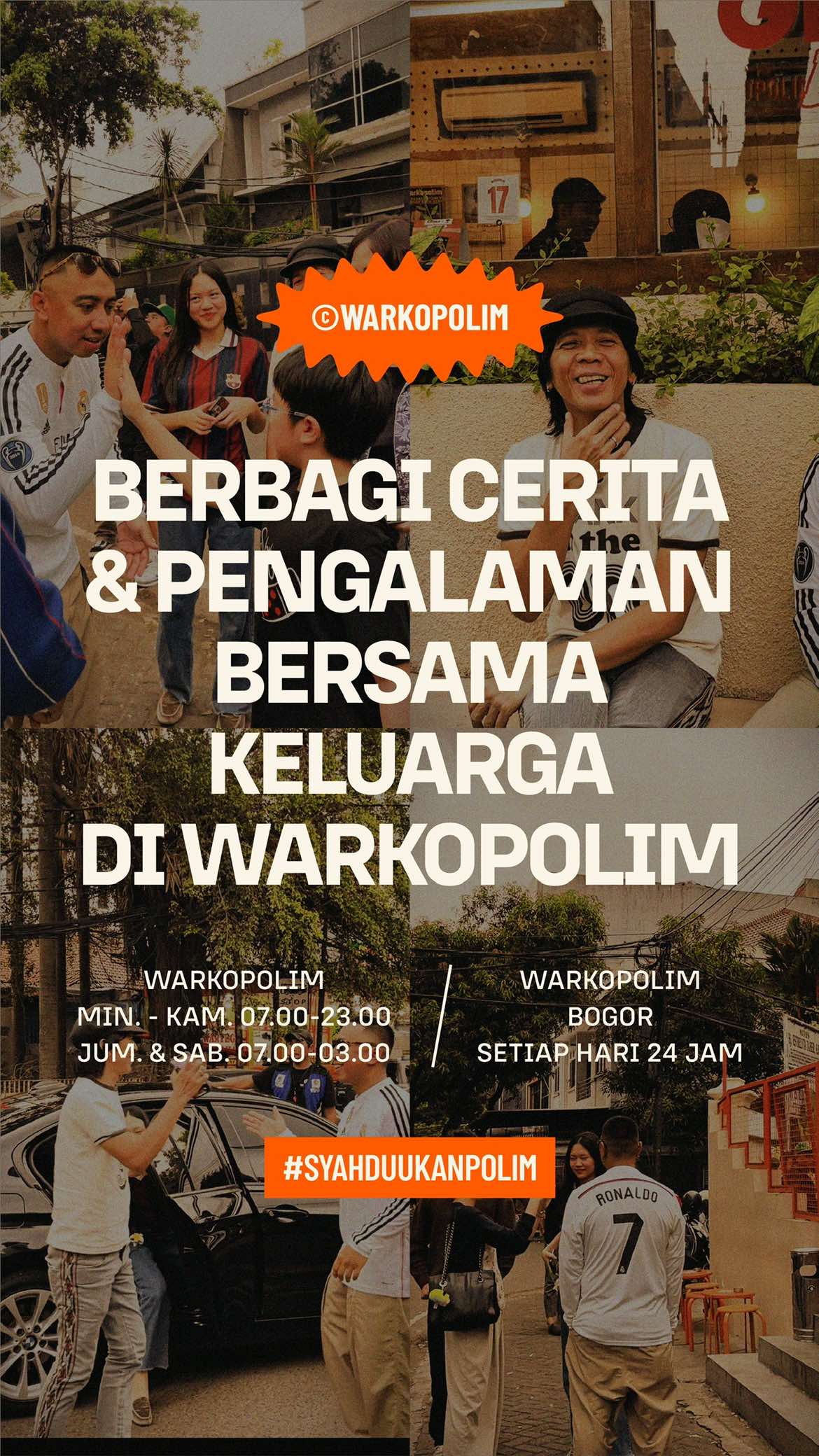 Berbagi cerita dan pengalaman hidup bersama keluarga kala nongkrong di Warkopolim. Hari ini Warkopolim buka pukul 07.00 sampai 03.00. Warkopolim Bogor📍buka 24 jam.