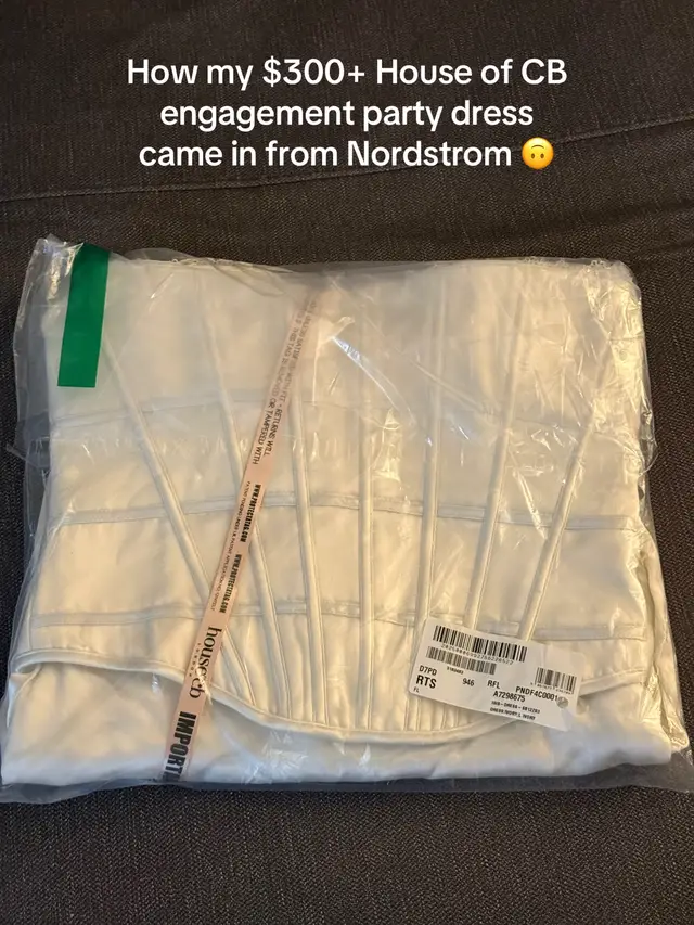 Literally had to order from Nordstrom bc they didn’t have my size on the website but wth 🙃 @Nordstrom @houseofcb #nordstrom #houseofcb #houseofcbdress #engagementdress #bridaldress 