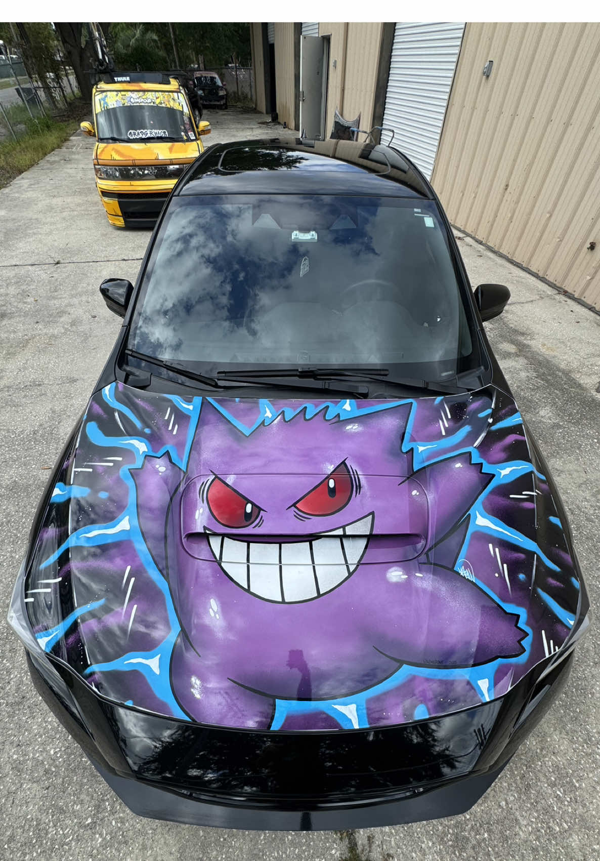 Gengar Hood  Follow @wrapsrwack  #kbmer #graffiti #gengar #pokemon #carart 
