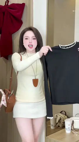 Áo giữ nhiệt lông thỏ cổ 3p phối cổ ren lạ mắt trẻ trung siu hot . Áo này diện vừa chất vừa sang nữa😉   #aogiunhiet #thuntam #aothunnu #aolennu #aolen 