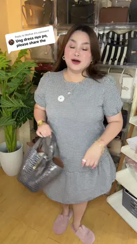 Replying to @Mother A korean checkered black & white dress 🩵✨🤩