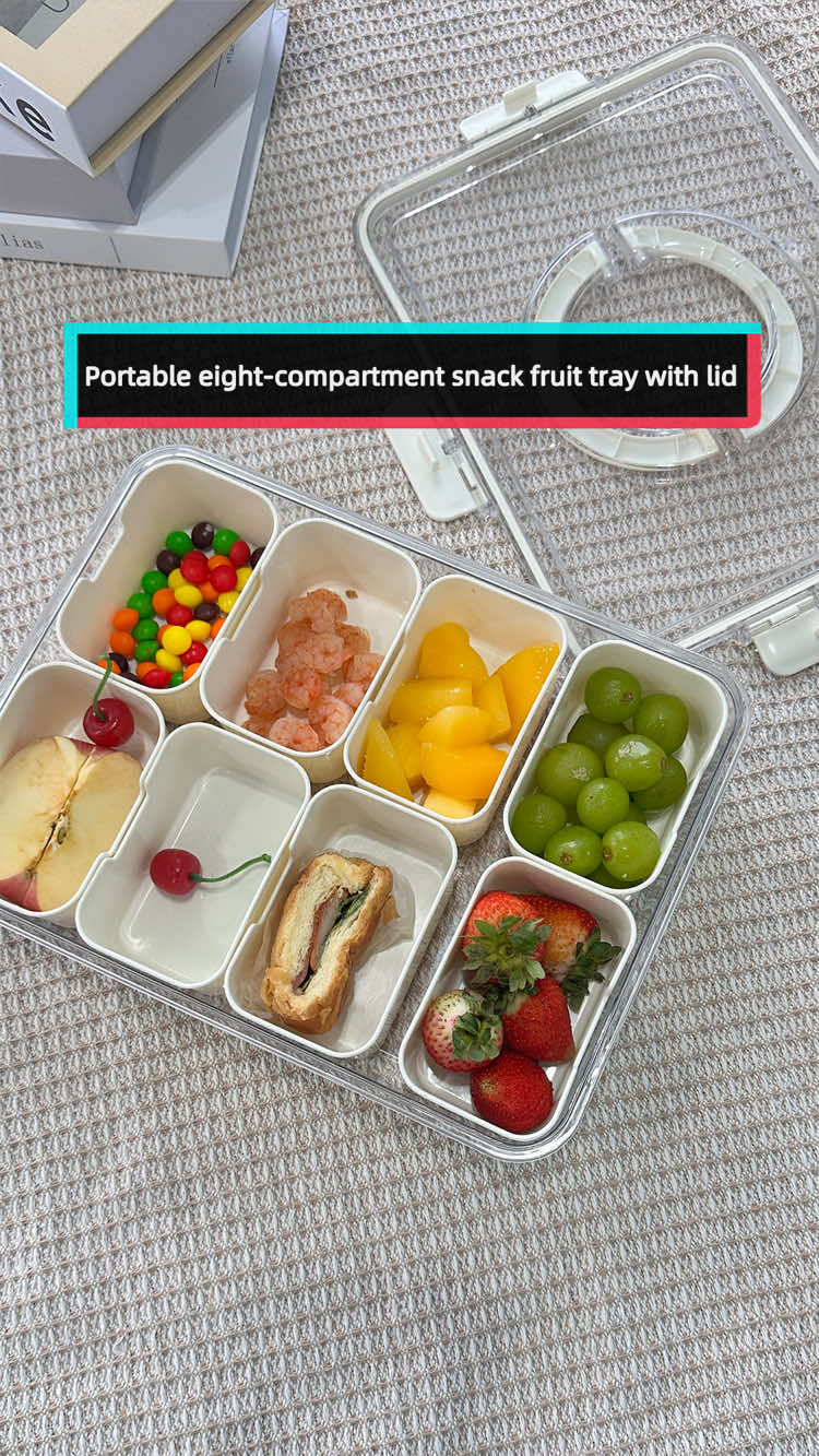 Fill 8 grinds with fruits and vegetables of different colors,perfect for both visual and nutritional needs#snacktray#snackbox#snackcreative#snackstorage#portableplatter