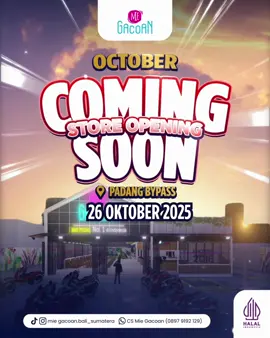 [MIE GACOAN PADANG BYPASS] Mie Pedas No.1 di Indonesia ya GACOAN akan ada di PADANG BYPASS gaess! 🤩 Siapa yang udah gak sabar tunggu Grand Opening-nya MIE GACOAN? Mimin yakin pasti bakal heboh neh Gacoanku disana, yuk ramein : 🎉 MIE GACOAN - PADANG BYPASS 🎉 📅 26 Oktober 2025 🏘️ Jl. By Pass/ Jl. Durian Tarung, Ps. Ambacang, Kec. Kuranji, Kota Padang, Sumatera Barat 25175 ✔️ Dine-in, Take away, Shopeefood, GrabFood, GoFood, dan Maxim @MieGacoan.Bali_Sumatera hadirkan menu MIE PEDAS dengan pilihan LEVEL dan RASA serta dengan HARGA yang TERJANGKAU lho. So, jangan lupa follow IG mimin 👉👉 @MieGacoan.Bali_Sumatera 👈👈 share, like dan tag bestie kalean dikolom komentar gaess 😘 mimin tunggu. #miegacoan #miegacoansumatera #miegacoanpadang #kulinerpadang #grandopening
