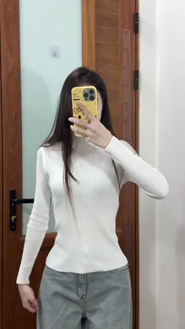 Áo len giữ nhiệt cổ 7 phân #thuylinh1603 #xh #outfit #aolentam #aogiunhiet 