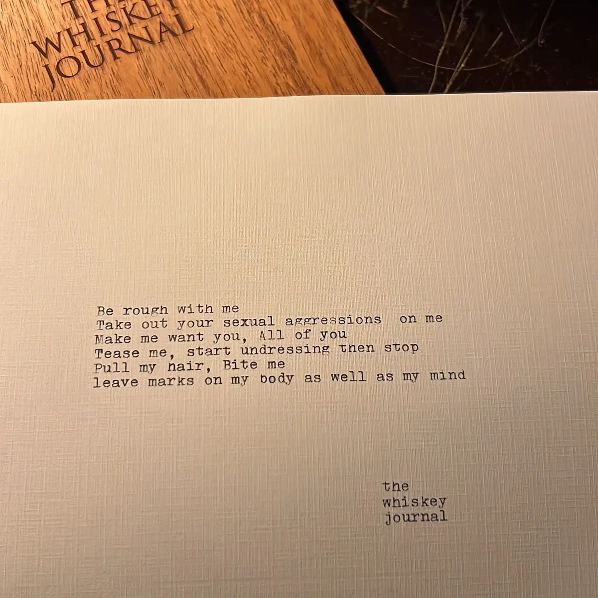 #thewhiskeyjournal #whiskey #writer #poet #poetry  (marks) 