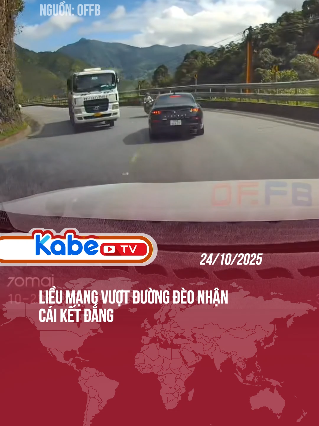 Khoảnh khắc suýt mất mạng chỉ vì vài giây liều mạng trên đường đèo #CameraHanhTrinh #KinhHoang #DiPhuot #DuongDeo #tainangiaothong #KT