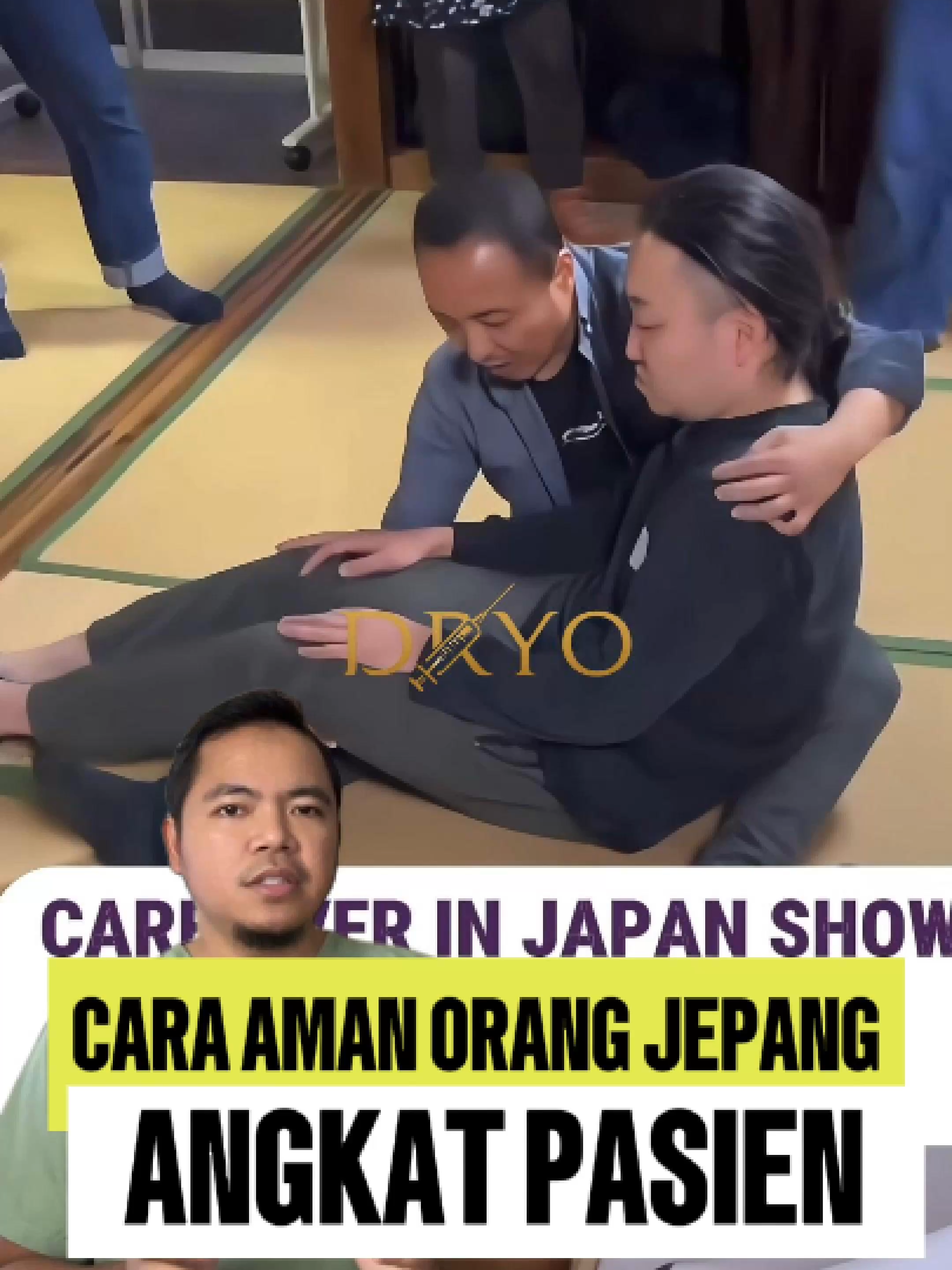 Jangan angkat pakai punggung! Pakai hip hinge + pivot ala kaigo Jepang. Aman buat punggung, aman buat pasien.  Hashtag: #Kaigo #SafePatientHandling #Ergonomi #DRYO #TipsDokter