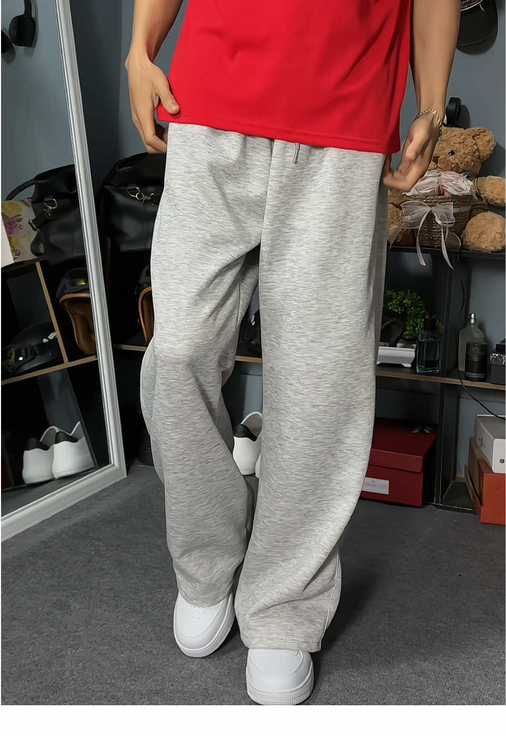 Quần nỉ 2 da from rộng unisex #quanni #xhtiktok #quansuongongrong #phuctapphoido #thoitrang 