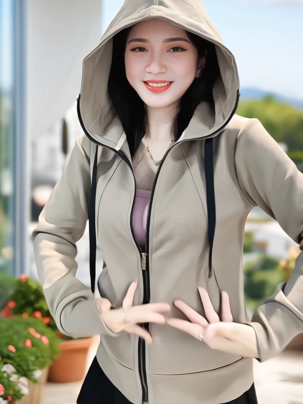 Áo khoác nữ gân 4 túi tiện lợi, bón to và tay xỏ ngón #aokhoacgio #aokhoacnang #aokhoacthudong #aokhoacnu #xuhuong 