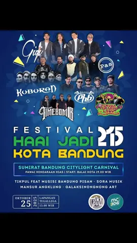 ARE YOU READY WARGI BANDUNG 🤩🤩 Sumirat Carnival Citylight Bandung - Pawai Kendaraan Hias, Pameran UMKM Dan Festival HJKB Ke-215 siap meriahkan Kota Bandung!!  🗓️ 25 Oktober 2025  🕰️ 13.00 - 21.30 WIB  📍 Lapang Tegalega Bandung  Ayoo datang jangan sampai ketinggalan menyaksikan parade spektakuler di jalanan kota ✨ #bandung #kotabandung #tegallega #gigiband #pawaikendaraanhias  