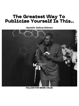 The Greatest Way To  Publicize Yourself Is This.. #joshuaselman #apostlejoshuaselman #harryktown #fyp 