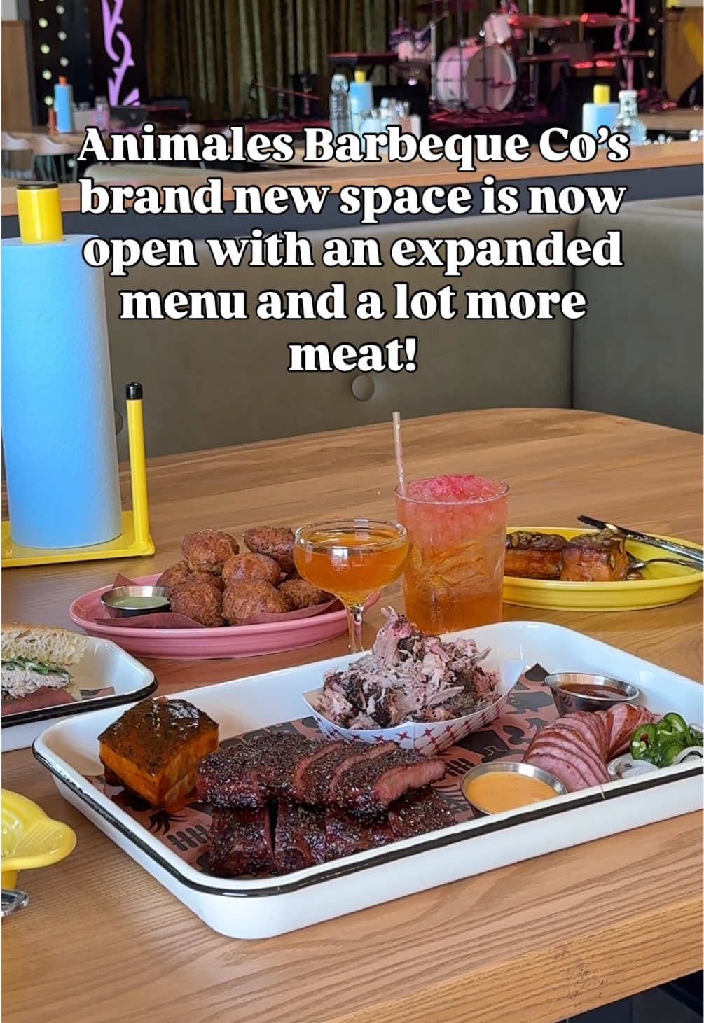 Animales Barbeque Co’s 12,500-square-foot barbecue palace is now open! 🎉 head to the link in our bio for a full look at the new expanded menu, offering more meat, crab hush puppies, green spaghetti, chicken skewers, and so much more!  #bbq #mpls #restaurantopening #WhereToEat #barbecue 