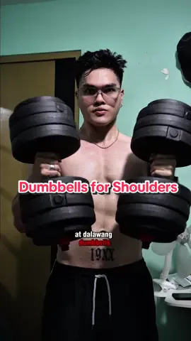 Save this for your bigger shoulders later! Shoulder home workout using dumbbells!  #homeworkout #workouttips #shoulderday #ggains #dumbbellworkout 