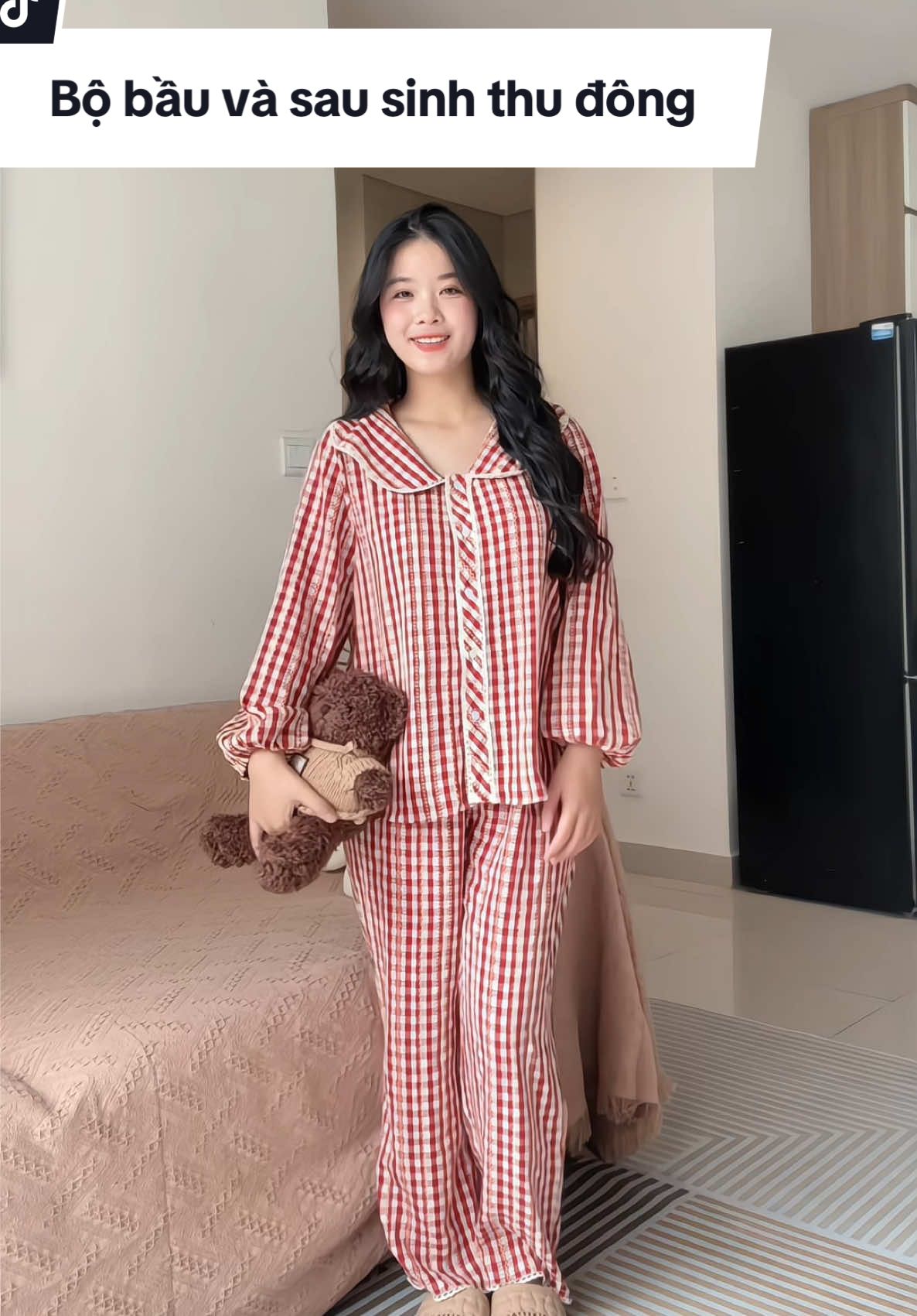 Bộ bầu dáng dài mặc nhà thu đông #setbau #setbauxinh #bobauvasausinh #setbauthudong 