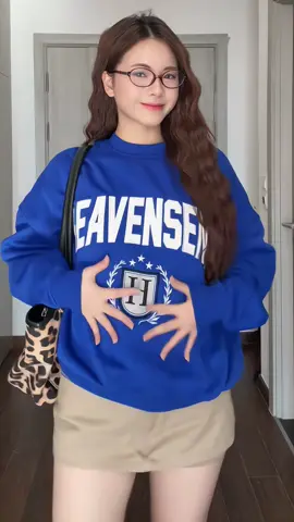 NEW COLOR Áo Sweater Form Boxy Thêu Đắp HEAVEN SENT Chất Nỉ Bông