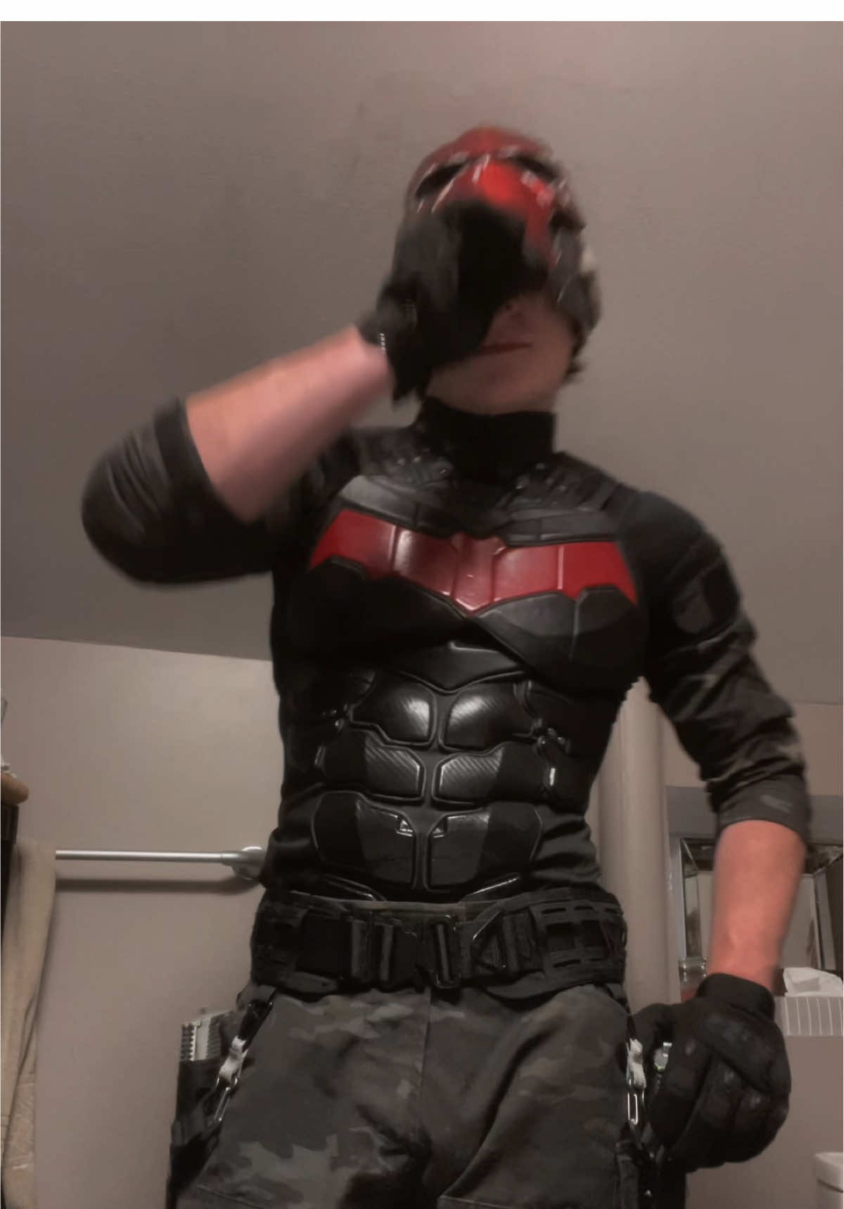 We love insane Clown Posse here Helmet: dkfxprops on Etsy Chest plate: baracosplaystudio on Etsy  Jacket: carharrt Pants: Amazon airsoft pants Shirt: Amazon airsoft shirt Boots: AliExpress motorcycle boots ##redhood##redhoodcosplay##cosplay##jasontodd##dc