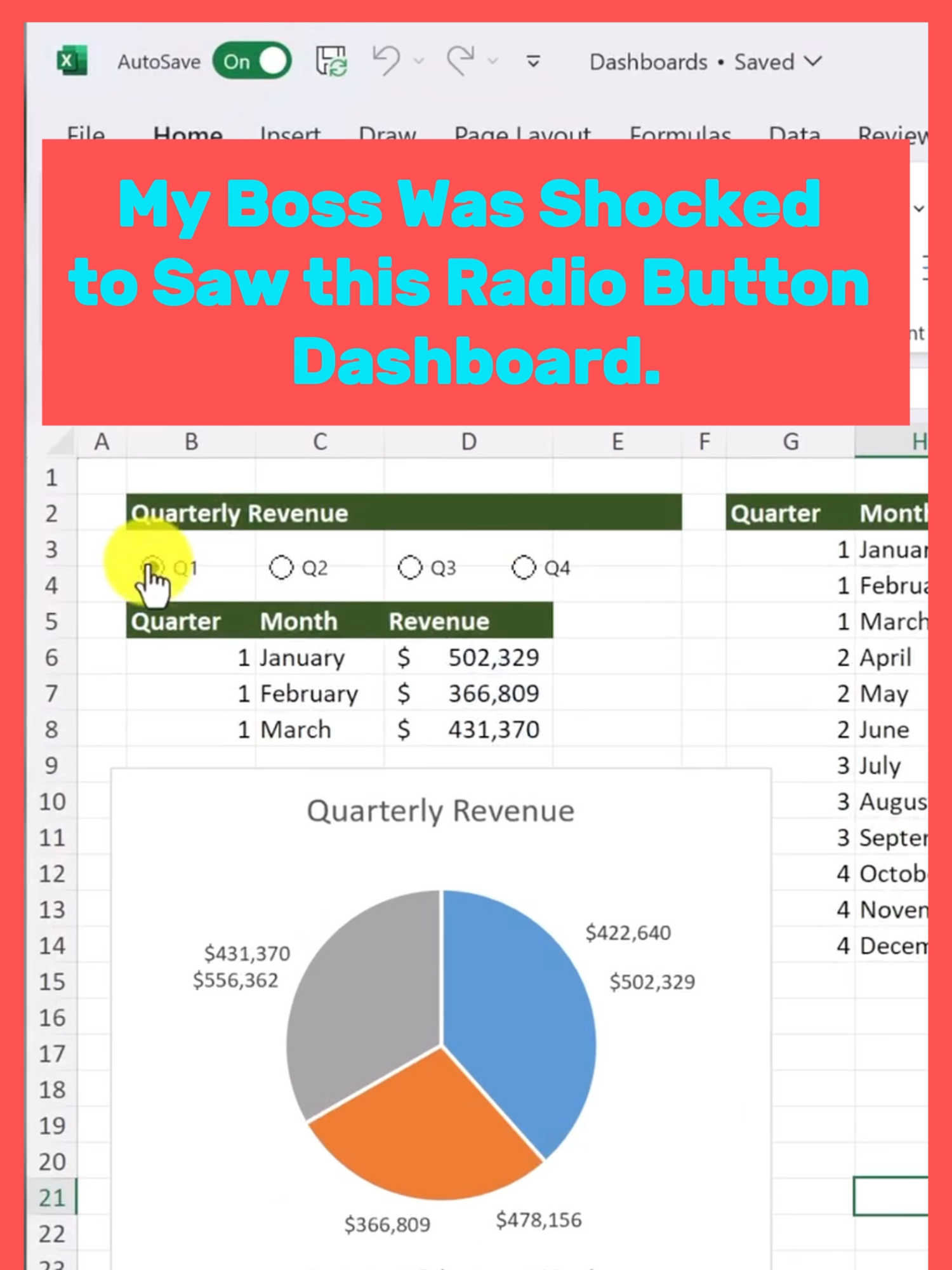 How to Create Radio Button Dashboard in Excel 🤯 #excel #exceltips #exceltraining #corporate #finance