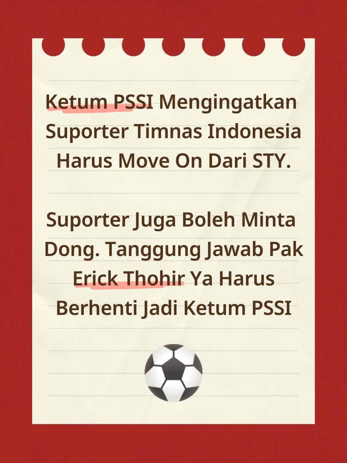 Bapak ET Minta Kami Move On Dari STY. Kami Juga Minta Bapak Lepas Jabatan Sebagai Ketum PSSI Sekarang Juga #tiktoksports #timnasday 