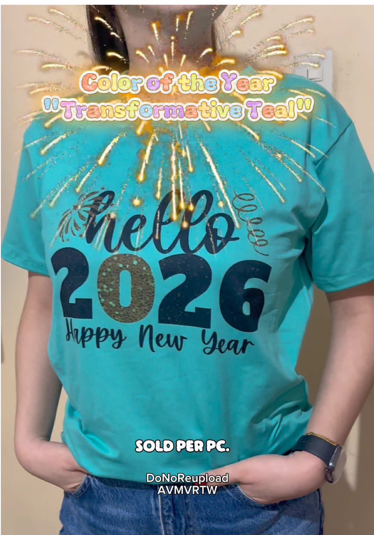 Color of the Year is out!! 🎇 Transformative teal shirts is now available ✅ #familyshirt #2026 #transformativeteal #coloroftheyear2026 #fyp 