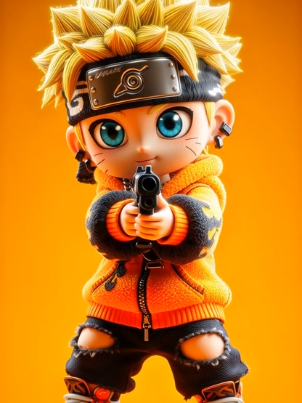 Cute Naruto Uzumaki with a Gun Firing Live Wallpaper  #livewallpaper #anime #naruto #aiart #uzumaki 