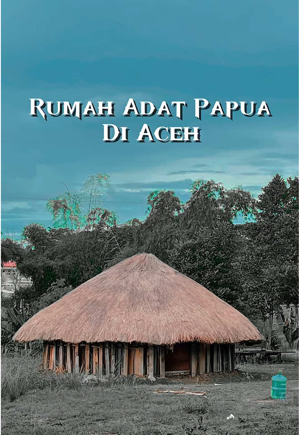 Rumah adat Papua di Aceh  Rumah adat Papua ada di Aceh lebih tepatnya di Aceh utara kota Loksumawe,didalam lingkungan kampus UNIMAL.  salah satu bentuk representasi budaya masyarakat Papua yang hadir di tengah tengah masyarakat Aceh. Dan ini sekretariat Himpunan Mahasiswa Papua Loksumawe ( HIMAPAL LOKSUMAWE ) bagi yang belum pernah ke Papua tapi pengen merasakan suasana Papua bisa langsung ke sana heheh.  #anakhonai #orangpapuamedan #aceh #acehviral #rumahadatpapua 
