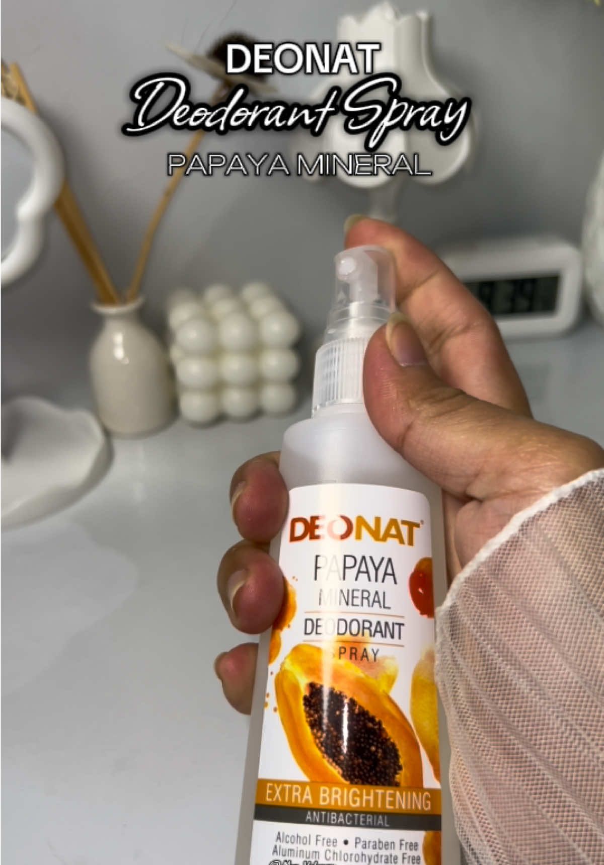 Say goodbye to dark underarms and odor with the power of papaya! 🤩✔️Brightens ✔️Alcohol-Free  ✔️Paraben-Free Stay fresh and confident all day with DEONAT Papaya Mineral Deodorant Spray ✨ BUY YOURS NOW! 👌 Deonat spray deodorant  Deonatph Deonat honest review  Deonat underarm whitening  Deonat official store  Deonat papaya spray  Deodorant spray  Antibacterial deodorant  @Deonat Philippines   #deonat #deodorant #deodorantspray #underarmswhitening #fyp  