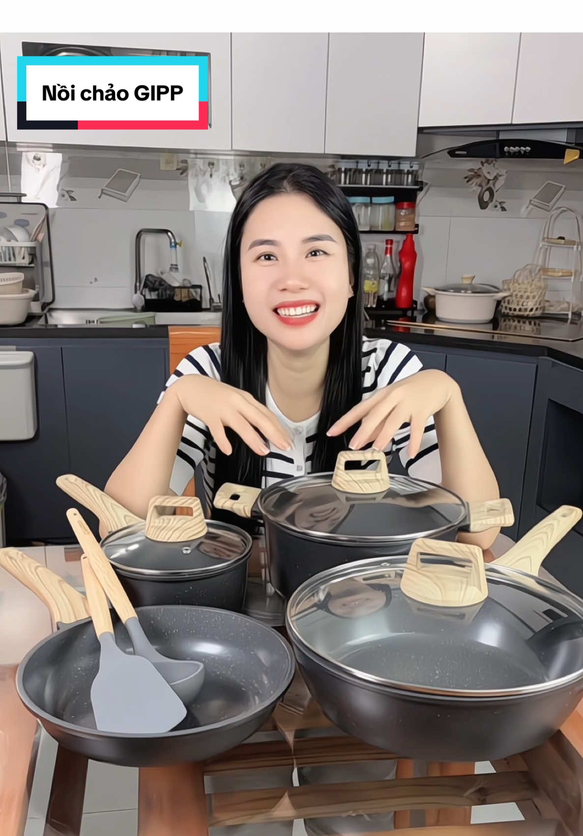 Bộ nồi chảo men đá GIPP #gipp #noichaogipp #bonoichaochongdinh 