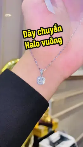 Mặt dây chuyền halo vuông đính kim cương tôn viên chủ nhỏ xinh xắn #tamluxury #diamond #jewelry #gia #xuhuong 