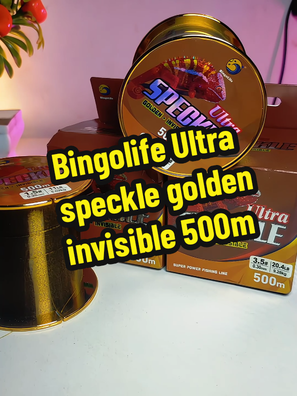 Senar pancing baru dari bingolife, ultra speckle golden invisible 500m #senarpancing #bingolife #senarpancingkuat #senarbunglon #talipancing 