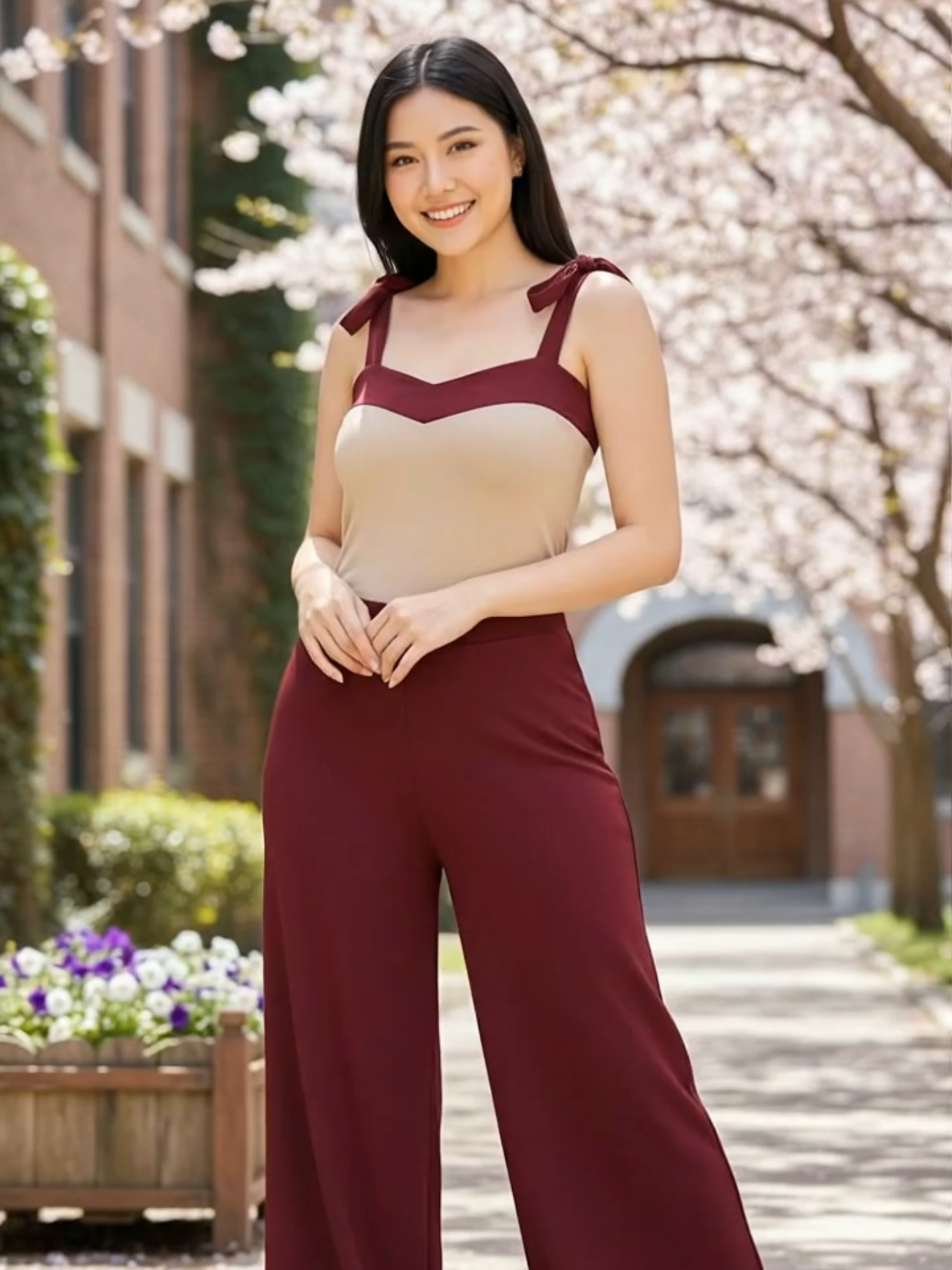 💖 Sweet, simple, and comfy! The TIE HEART Combi Terno Pants set is your go-to for casual chic days 👑 Soft crepe fabric, easy to wear, and perfect for that relaxed yet stylish vibe ✨ 🛒 Add to cart now and slay your everyday look! 🌸👠 #fashion #ootd #fashiontiktok #clothes #tiktokshopfashion #ternoset #oversizedtop #skortstyle #coordinatesph #casualwear