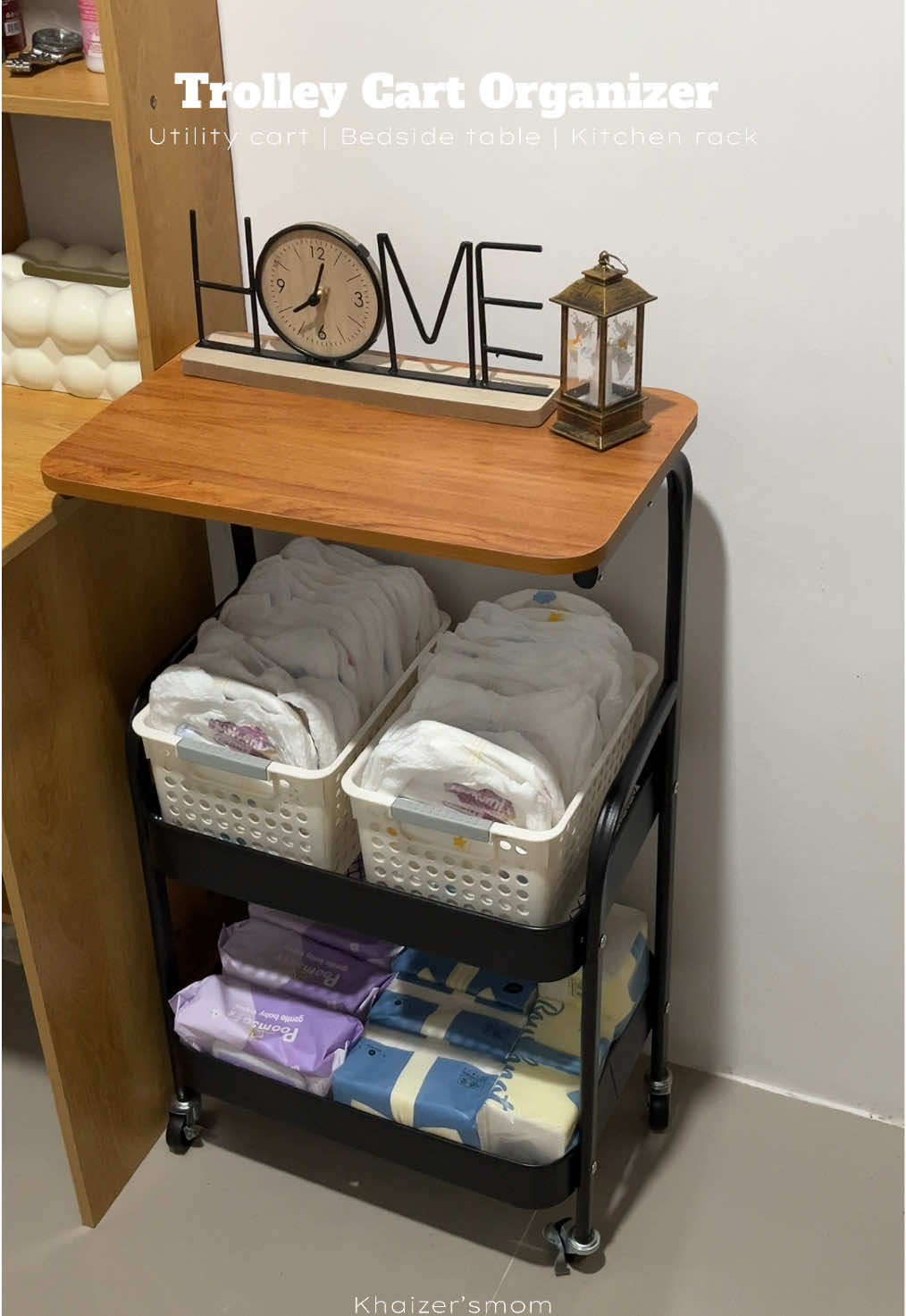Ang ganda ng bago kong organizer #trolleycart #trolleycartorganizer #utilitycart #bedsidetable #kitchenrackorganizer 