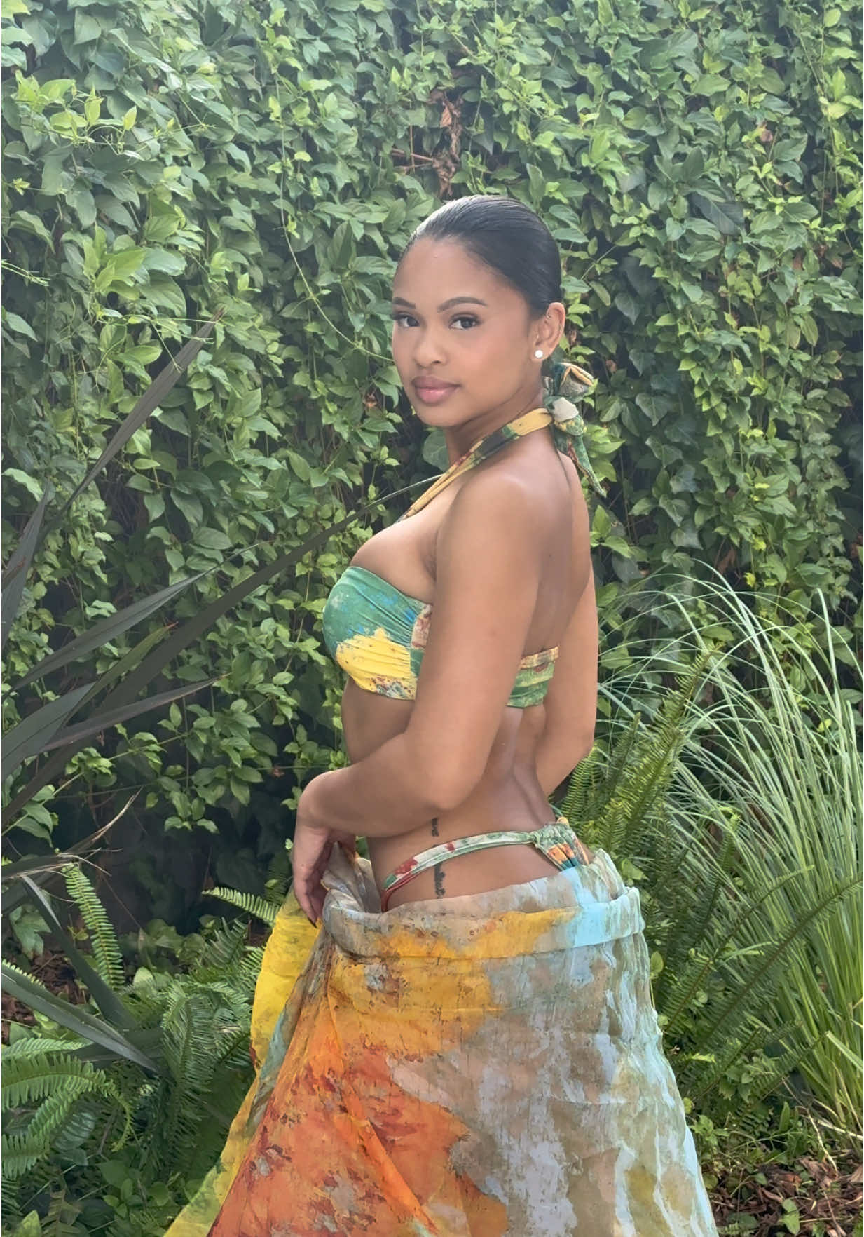 Swim edition👙 @Fashion Nova  Look 1: Mina Bandeau Halter Chiffon Sarong 3 Piece Bikini Set - Yellow/combo Look 2: Jayla Hand Crochet Colorblock Skirt & Hat 4 Piece Bikini Set - Hot Pink/combo