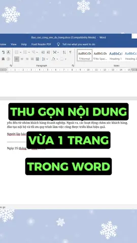 Cách thu gọn nội dung vừa 2 trang trong Word #daotaotinhoc #tinhocvanphong #word #sachword 