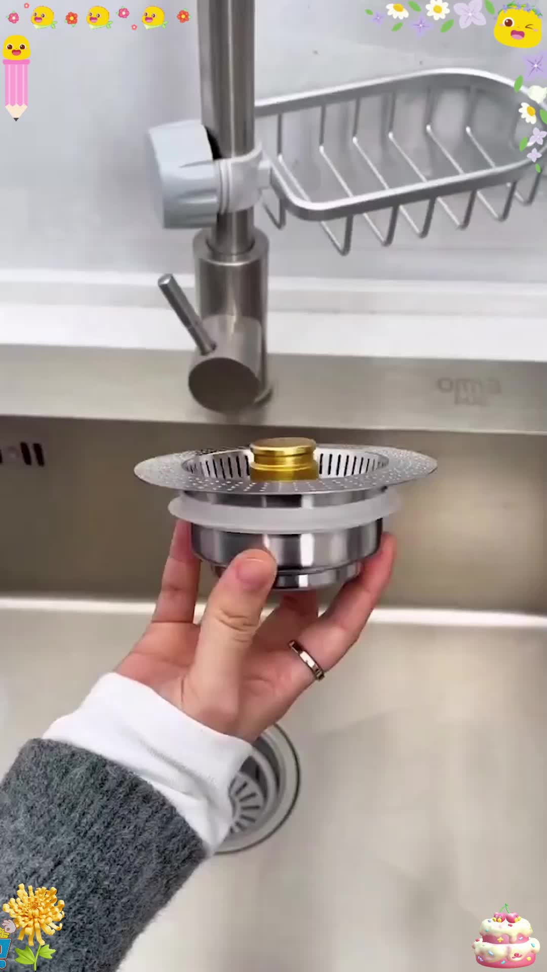 อ่างล้างหน้าใช้ปิด-เปิดสปริง สะดวก กันกลิ่นกันแมลง 