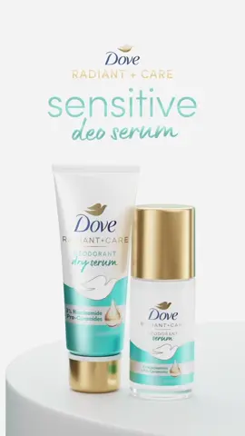 Use Dove Sensitive Deo Serum! ✨ Made with an extra-gentle formulation: ✔ 3% Niacinamide + Pro-Ceramides ✔ Hypoallergenic ✔ Mild Scent ✔ No Parabens ✔ No Ethyl Alcohol ✔ 48HR Protection (helps with regular use, results may vary)   Get radiant underarms, without the irritation! 🤍 (through moisturization## of dry skin; helps with regular use, results may vary)   #DovePH #DoveDeodorant
