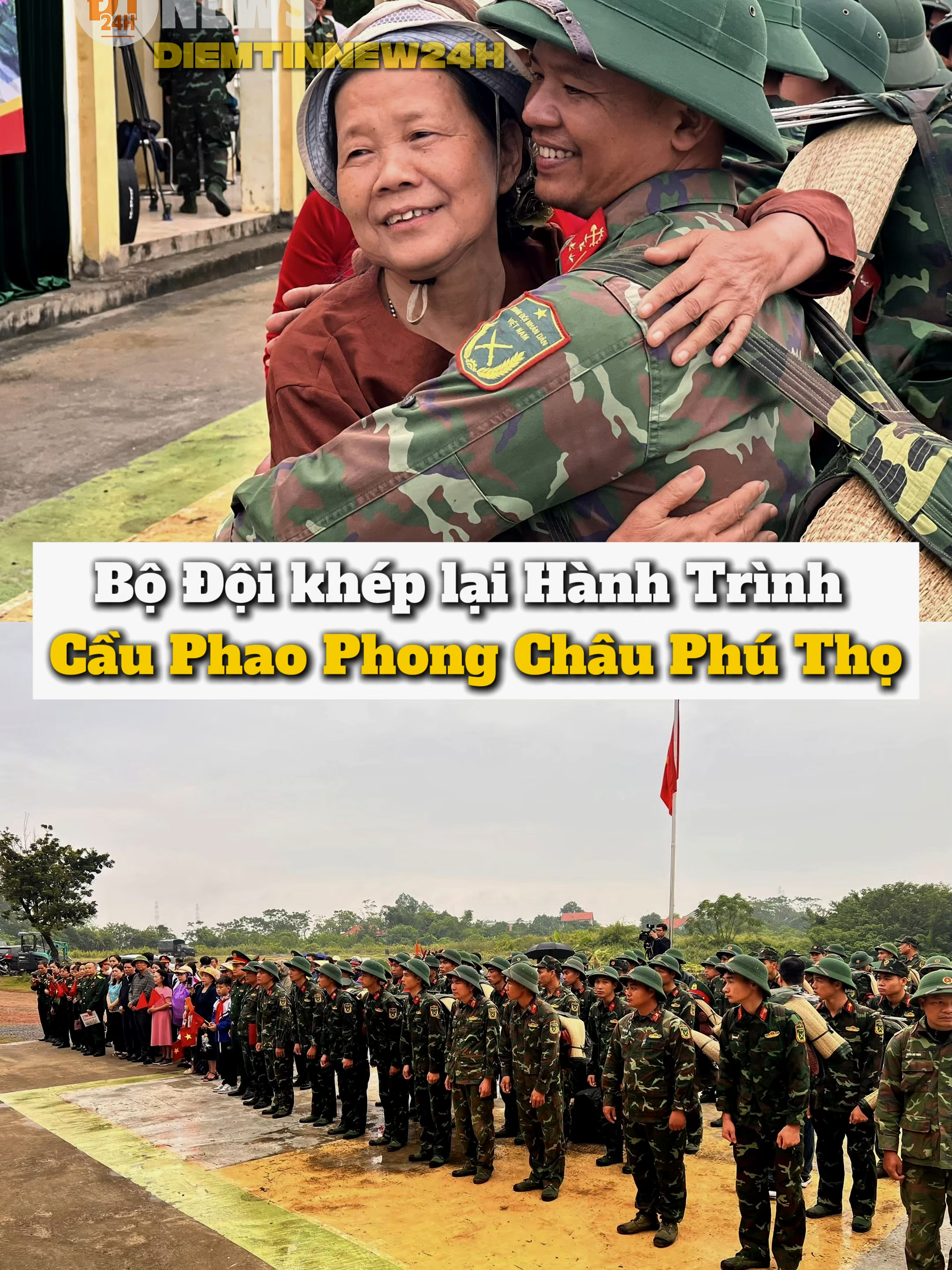 Bộ Đội khép lại Hành Trình cầu Phao Phong Châu #diemtinnew24h #tiktoknews #yeuthuong #bodoi #cauphongchau
