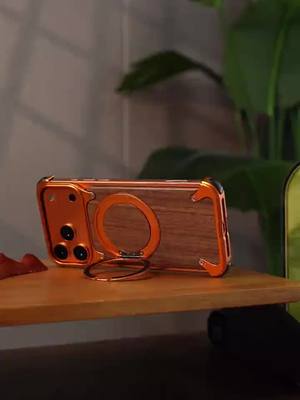 Luxury Designed Magnetic Walnut Metal Phone Case